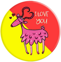 Funny Dancing Pink Goat With Hearts - I Love You PopSockets Grip and Stand - £11.71 GBP