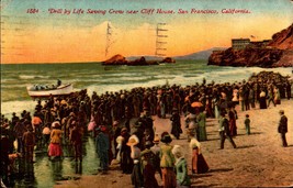 Drill By Life Saving Crew Near Cliff House San Francisco CA-1913 Postcard BK58 - £9.34 GBP