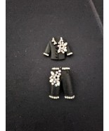 Cute Ladies Black 2pc Pant Suit Brooch With Rhinestones! - $43.08 CAD