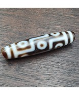 Vecchia agata indo tibetana 9 occhi in linee a zigzag pietra agata Dzi B... - $3,834.63 MXN