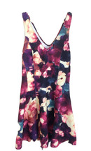 New Abercrombie &amp; Fitch Purple Watercolor Floral Sleeveless Deep V-neck Dress L - £27.68 GBP
