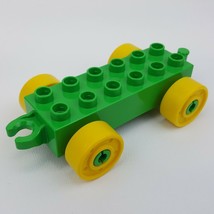 Lego Duplo 2x6 Brick Train Car Base Vehicle Chassis Green Replacement - £3.04 GBP