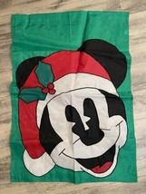 Mickey Mouse Flag Winter Christmas Outdoor Decorations 39x27 Large Green Jolly - £15.55 GBP