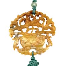 Chino Tallado Jade / Esteatita Buena Suerte Ornamento Colgante Macramé H... - €1.942,56 EUR