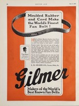 1926 Print Ad Gilmer World&#39;s Finest Rubber &amp; Cord Fan Belts Philadelphia,PA - £16.24 GBP