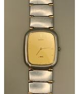 Vintage Seiko ARC 1220-5320 Quartz Gold Dial Two Tone Square Dress Watch... - $84.15