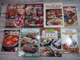 Lot of 8 Vintage Cookbooks Hardcover Country One Pot Sausage BBQ Taste of Home - £16.85 GBP