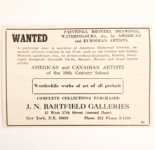 1967 Bartfield Art Galleries Advertisement Wanted NYC New York Vintage F13C - $19.99