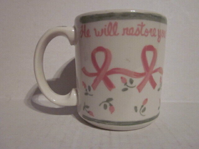 The Mustard Seed Jeremiah 30:17 Pink Cancer Ribbon Ceramic Coffee Mug - £12.76 GBP