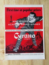 Vintage 1951 Cyrano de Bergerac Jose Ferrer Full Page Original Movie Ad 921 - $6.64