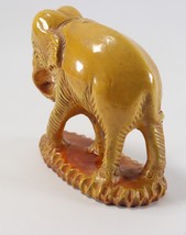 Antique Unmarked Yellow Studio Art Pottery Walking Elephant Glazed Figurine - £28.18 GBP