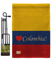 Colombia Burlap - Impressions Decorative Metal Garden Pole Flag Set GS108161-DB - £26.86 GBP