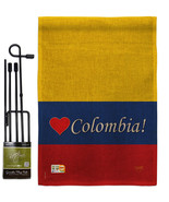 Colombia Burlap - Impressions Decorative Metal Garden Pole Flag Set GS10... - £27.15 GBP