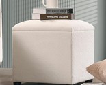 Modern Boucle Square Upholstered Storage Ottoman Footrest With Removable... - $294.99