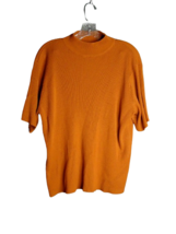 Studio Works Knit Short Sleeve Mock Neck Sweater Orange Size 1X - £10.88 GBP