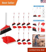 Versatile 8-Piece Broom Set with Upright Dustpan for Indoor &amp; Outdoor Cl... - $110.99