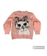 PatPat Sweater Girls 18-24M Pink Long Sleeve Crew Neck Kitten Heavy Tigh... - $18.69