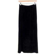 TOTOnKO Velvet Skirt L Black Side Slit Long Maxi USA Classic - £12.26 GBP