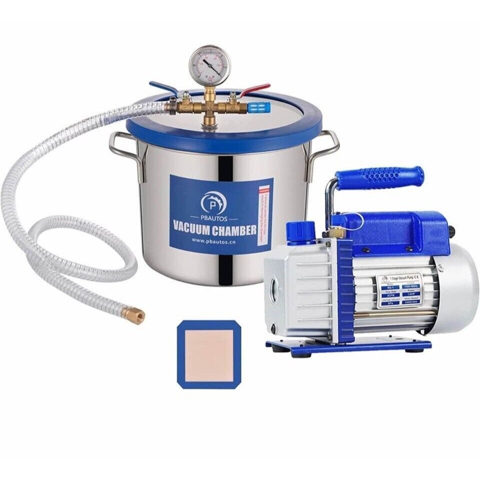 2 Gallon Tempered Glass Lid Vacuum Chamber with Pump, Degassing Chamber - $89.03