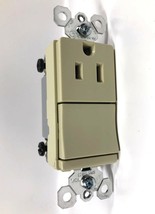 P&amp;S TM818-ICC6 Decorator 1 SP Switch + Outlet 15A Ea. 120VAC , Ivory - 6... - £23.29 GBP