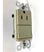 P&amp;S TM818-ICC6 Decorator 1 SP Switch + Outlet 15A Ea. 120VAC , Ivory - 6... - £23.21 GBP