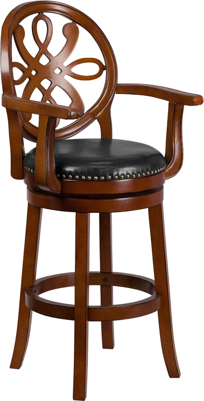 30" Brandy Wood Stool w/ Arms TA-550230-BDY-GG