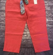 Women&#39;s Puro Lino Red Linen Pants Made in Italy Size ? NEW NBW - £23.30 GBP