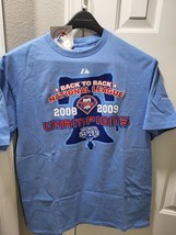 Philadelphia Phillies Back to Back  NL Champions 2008-2009 Men&#39;s LG Blue T Shirt - £14.75 GBP