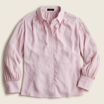 NWT Womens Size Medium J. Crew Pink Rose Drapey Gathered Button-Up Shirt Top - £25.42 GBP
