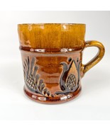 Handcrafted Korond Pottery Honey Brown Glazed Sgrafitto Mug From Romania - $14.84