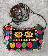 Womens Purse Small Multicolor Wood Beaded Boho Sailboat Handmade Retro C... - £15.52 GBP