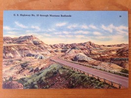 Vtg Linen Westland Views Pub Postcard #55 US HWY 10 Montana Badlands Unp... - £29.02 GBP
