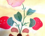 Vintage Quilt Embroidered Kitchen Bag Sack 7.5 X 13.5 Linen SKU 064-26 - $6.88