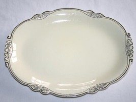 HOMER LAUGHLIN Silver Rose Patrician Oval Serving Platter Tray 13&quot;  #1159 - £38.48 GBP