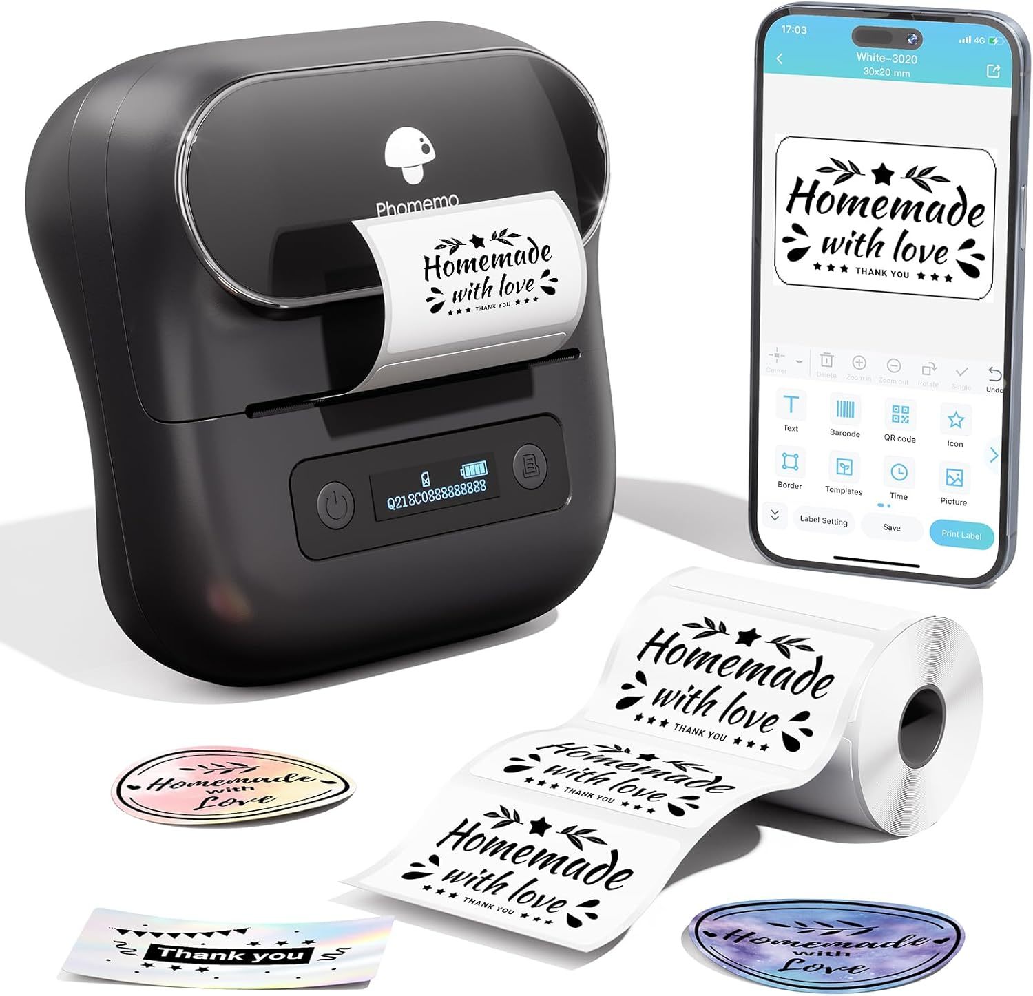 Label Makers Upgrade: Phomemo M220 Label Maker: 3.14 Inch Portable Thermal - $84.98