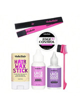 6pcs Lace Front Wigs Kit Glue Remover Wig Band Hair Wax Stick Edge Control Pack - £9.43 GBP