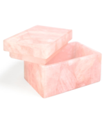 Natural Rose Quartz Jewelry Box Pink Crystal Gemstone Box for Necklace, ... - €85,52 EUR