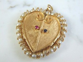 Womens Vintage Estate 14k Yellow Gold Heart Locket 26.5g E3001 - $3,465.00