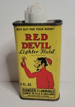 Red Devil Lighter Fluid Empty Container Holds 4 Fluid Ounces - £30.50 GBP