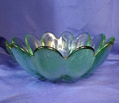 Large Vintage Blenko Glass Clear Lotus Bowl - £26.14 GBP
