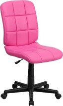 Flash Furniture Clayton Mid-Back Pink Quilted Vinyl Swivel Set of 1,  - £103.40 GBP