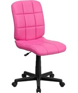 Flash Furniture Clayton Mid-Back Pink Quilted Vinyl Swivel Set of 1,  - $2,509.75 MXN