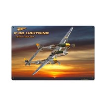 P-38 Lightning Lockheed Metal Sign - £29.56 GBP