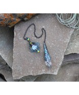 Stunning Swarovski Crystal Pendulum with Blue Hand Painted End Caps - $29.00
