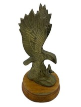 Vintage Solid Brass Soaring Eagle Statue Sculpture Americana Patriotic 6.5&quot; Tall - £15.98 GBP