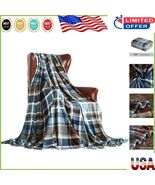 Colorful Ultra-Plush Travel Blanket - Decorative King Size Plaid Throw 9... - $1,070.68 MXN