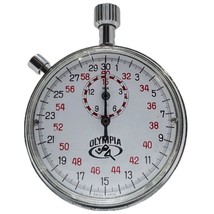 Vintage Olympia Swiss Made Pocket Stopwatch WORKS GOOD - £47.30 GBP