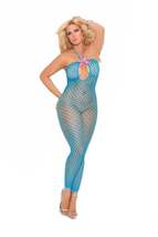 Elegant Moments Crochet Footless Bodystocking With Open Crotch. - £18.46 GBP
