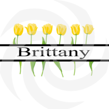 Flower Split Monogram Brittany 302smp-Digital Clipart-Art Clip-Gift Card... - $93.20 MXN