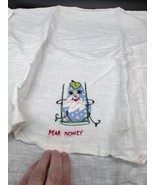 4 Vtg Anthropomorphic Fruit Tea Towel Set Embroidered Kitsch Retro  fruit - $20.00